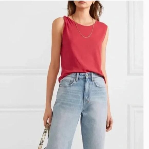 CURRENT/ELLIOTT Linen & Cotton Red Tank Top NWT Size 1=SMALL - Picture 7 of 15